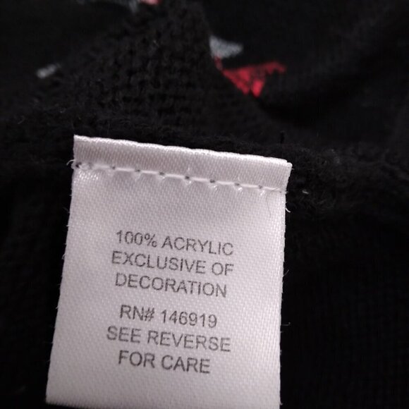 Wyld Hart | Black Embroidered Sweater Mock Turtleneck Pull On | Size M - Picture 8 of 9